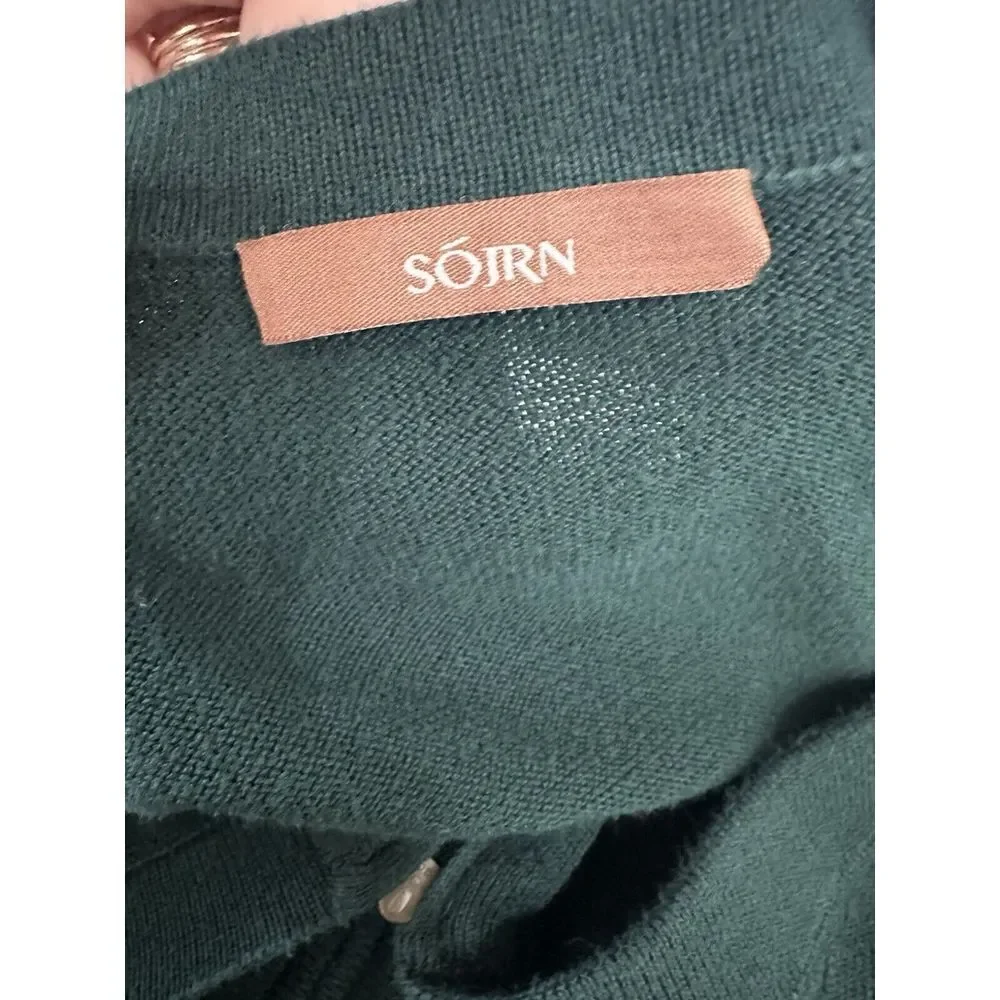 Sojrn Sweater Vest Mens XL Green Zip Golf Pima Cotton Preppy Office Quiet Luxury